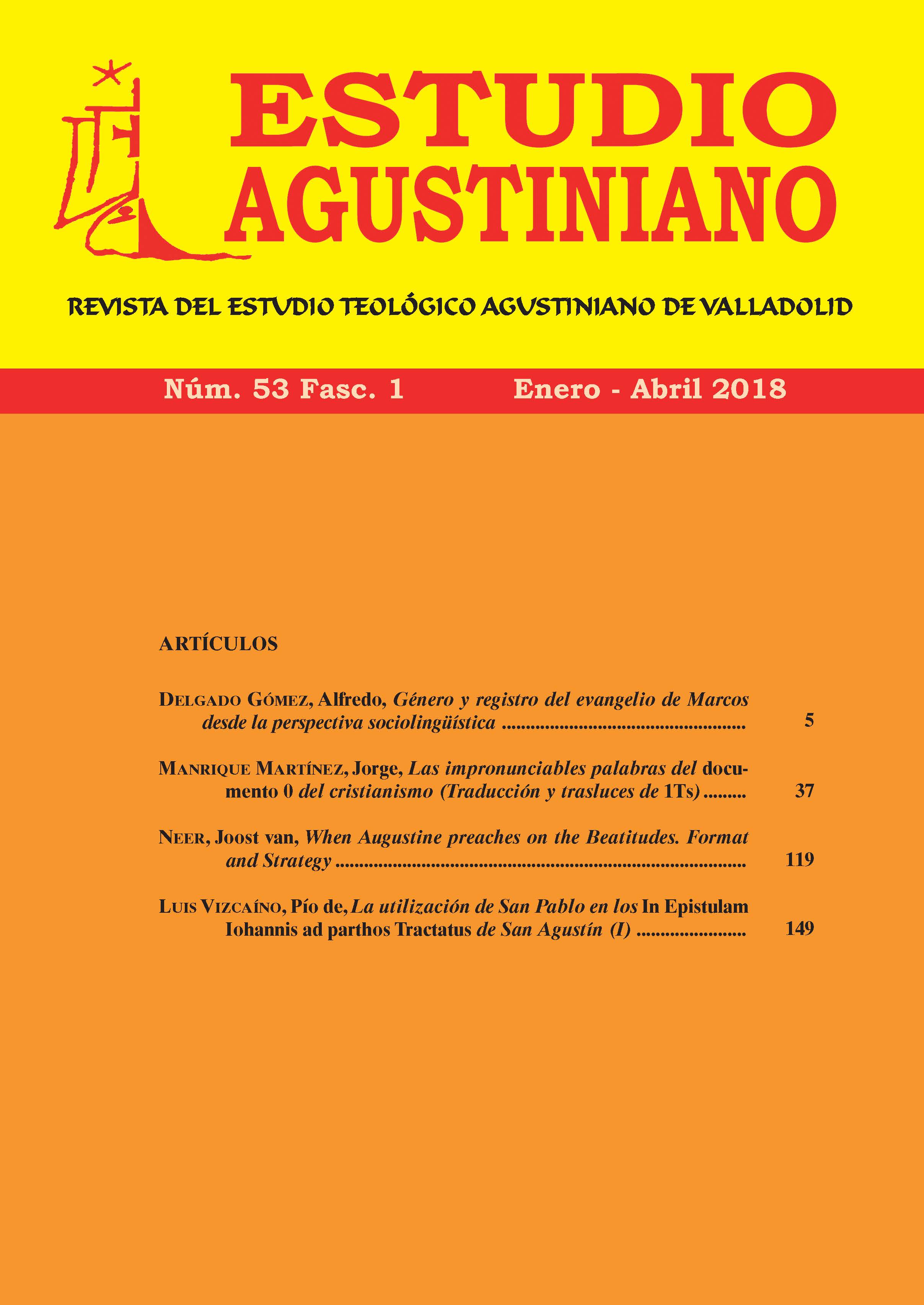					Ver Vol. 53 Núm. 1 (2018): Estudio Agustiniano
				