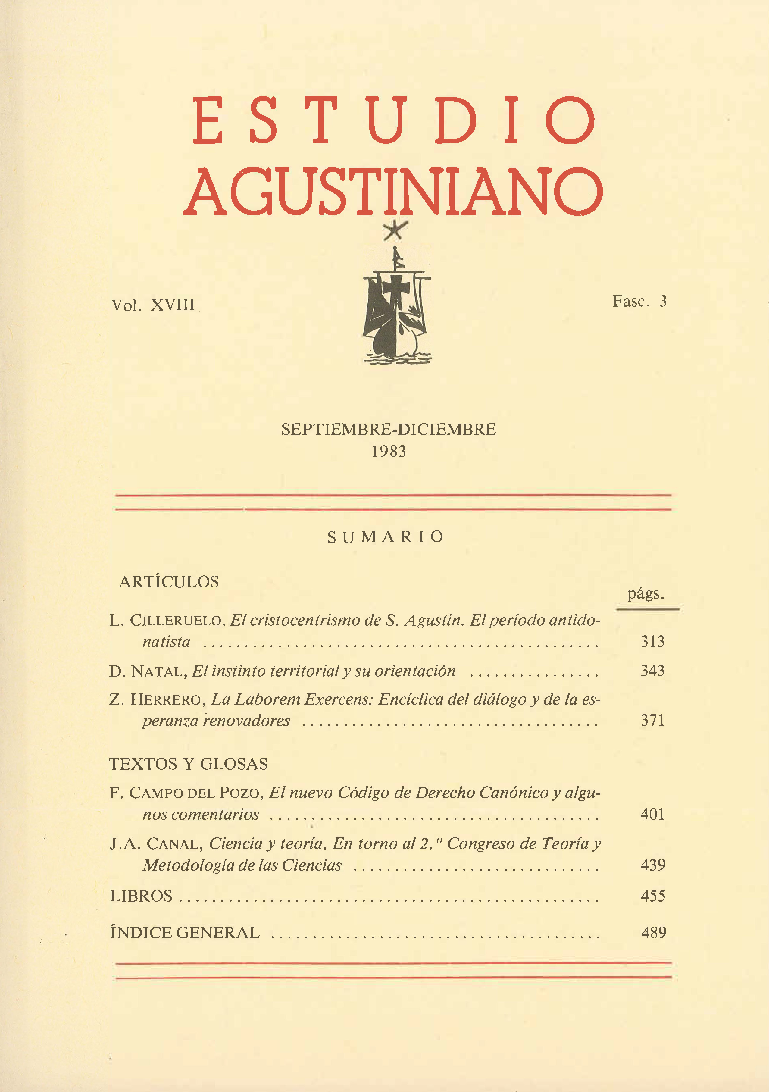 					Ver Vol. 18 Núm. 3 (1983): Estudio Agustiniano
				