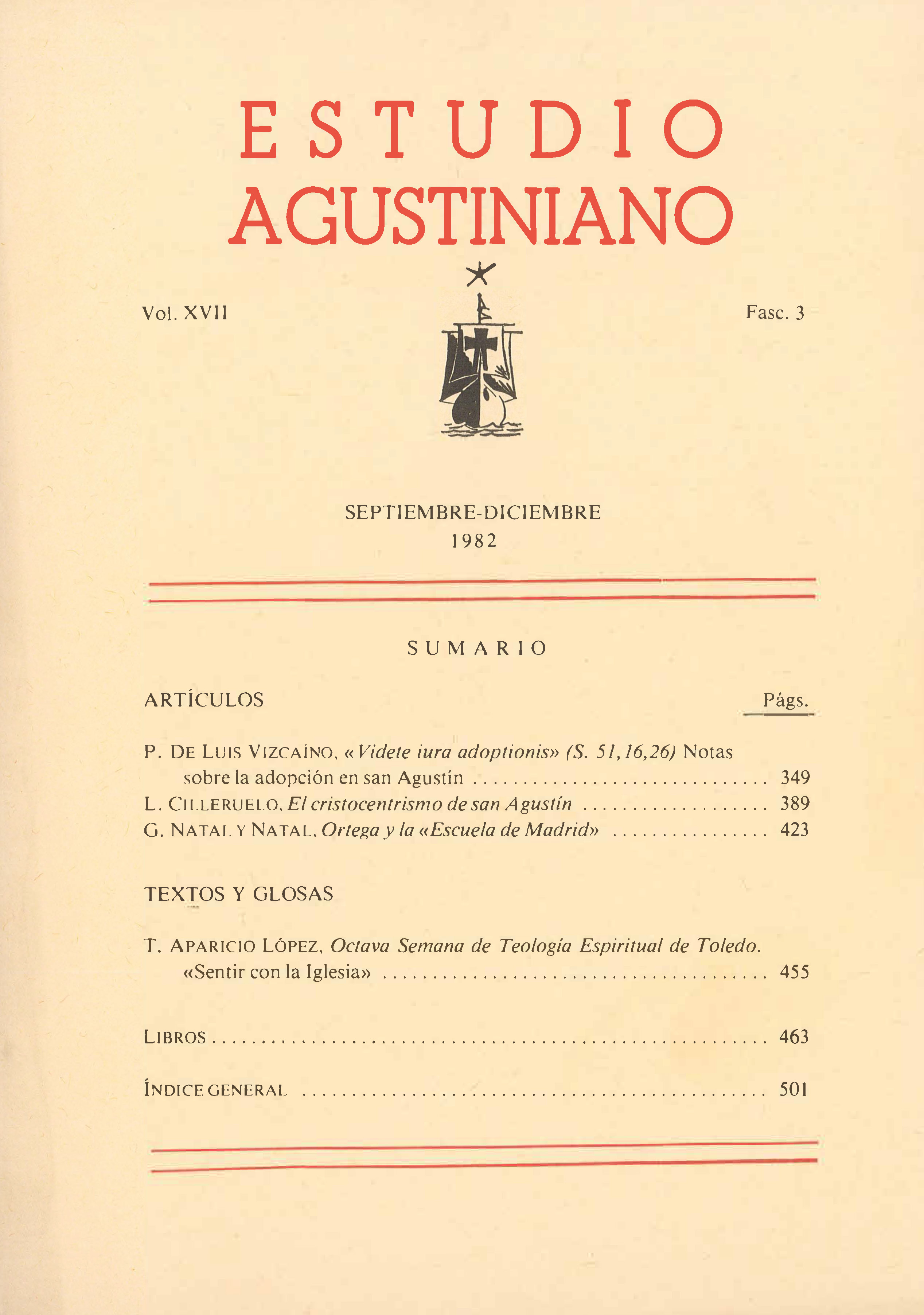 					Ver Vol. 17 Núm. 3 (1982): Estudio Agustiniano
				