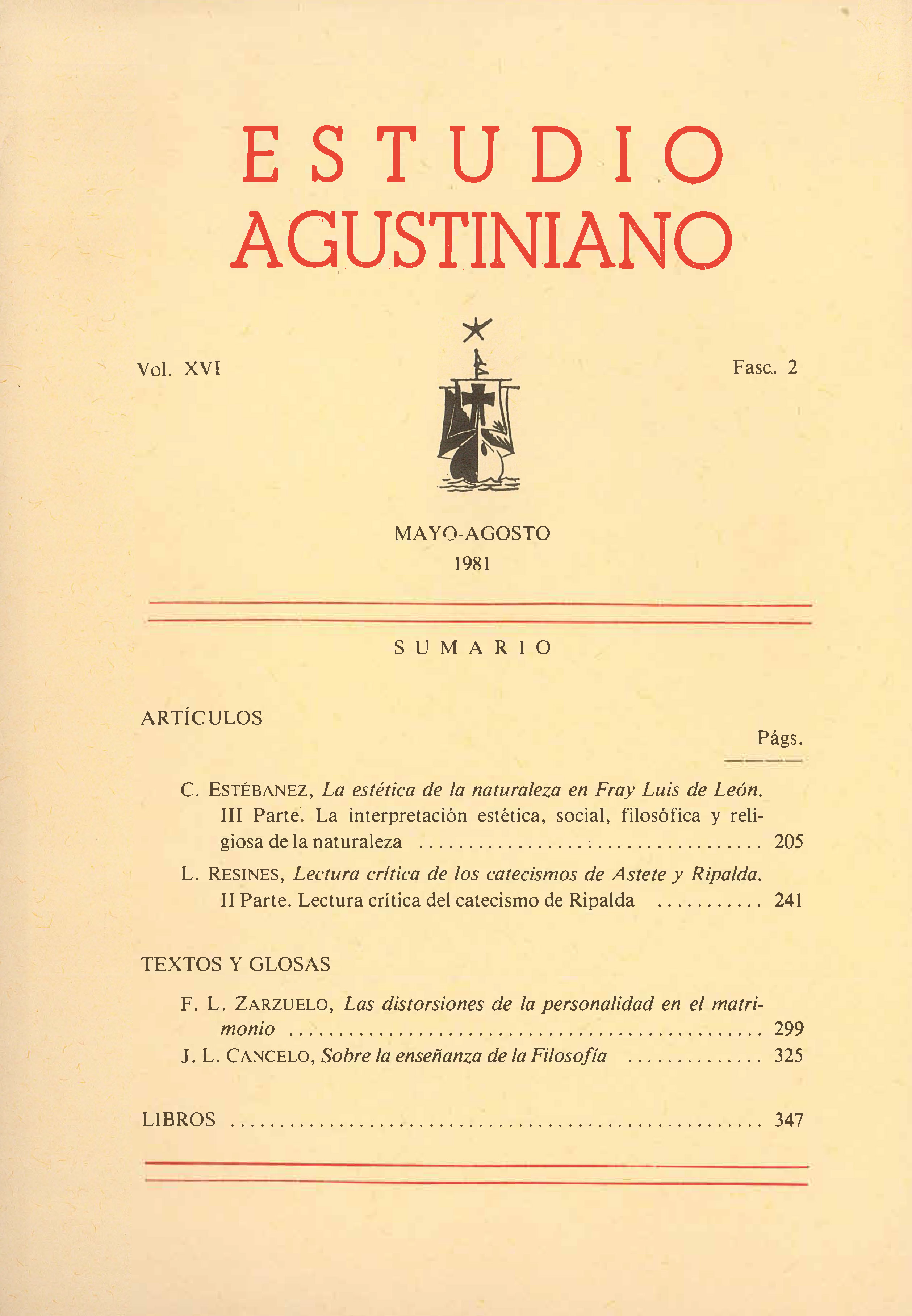 					Ver Vol. 16 Núm. 2 (1981): Estudio Agustiniano
				