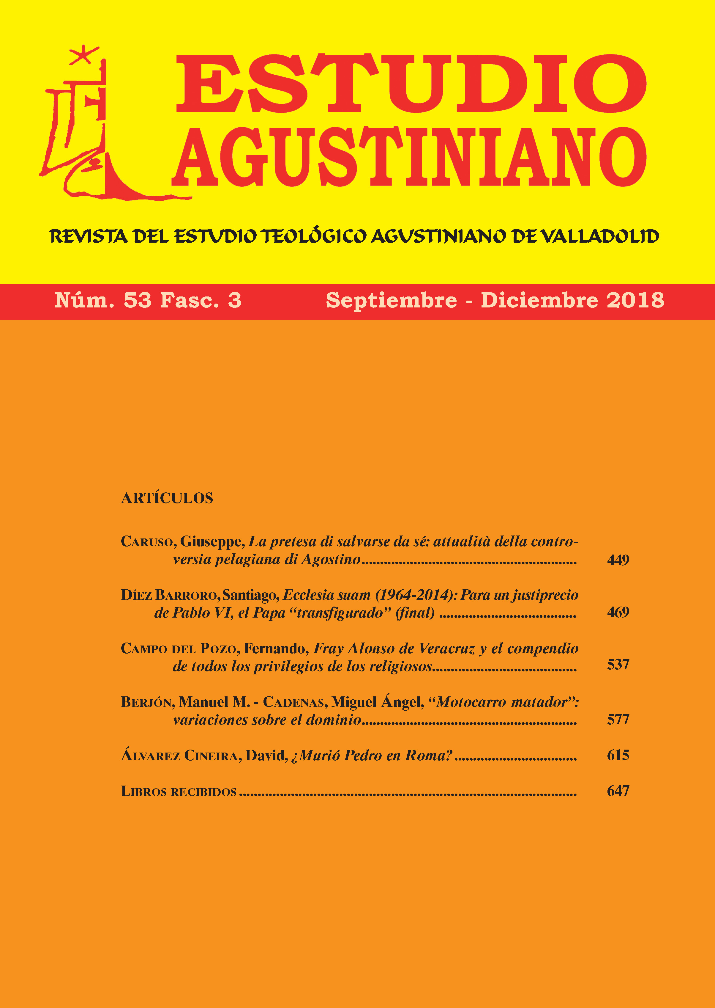 					Ver Vol. 53 Núm. 3 (2018): Estudio Agustiniano
				