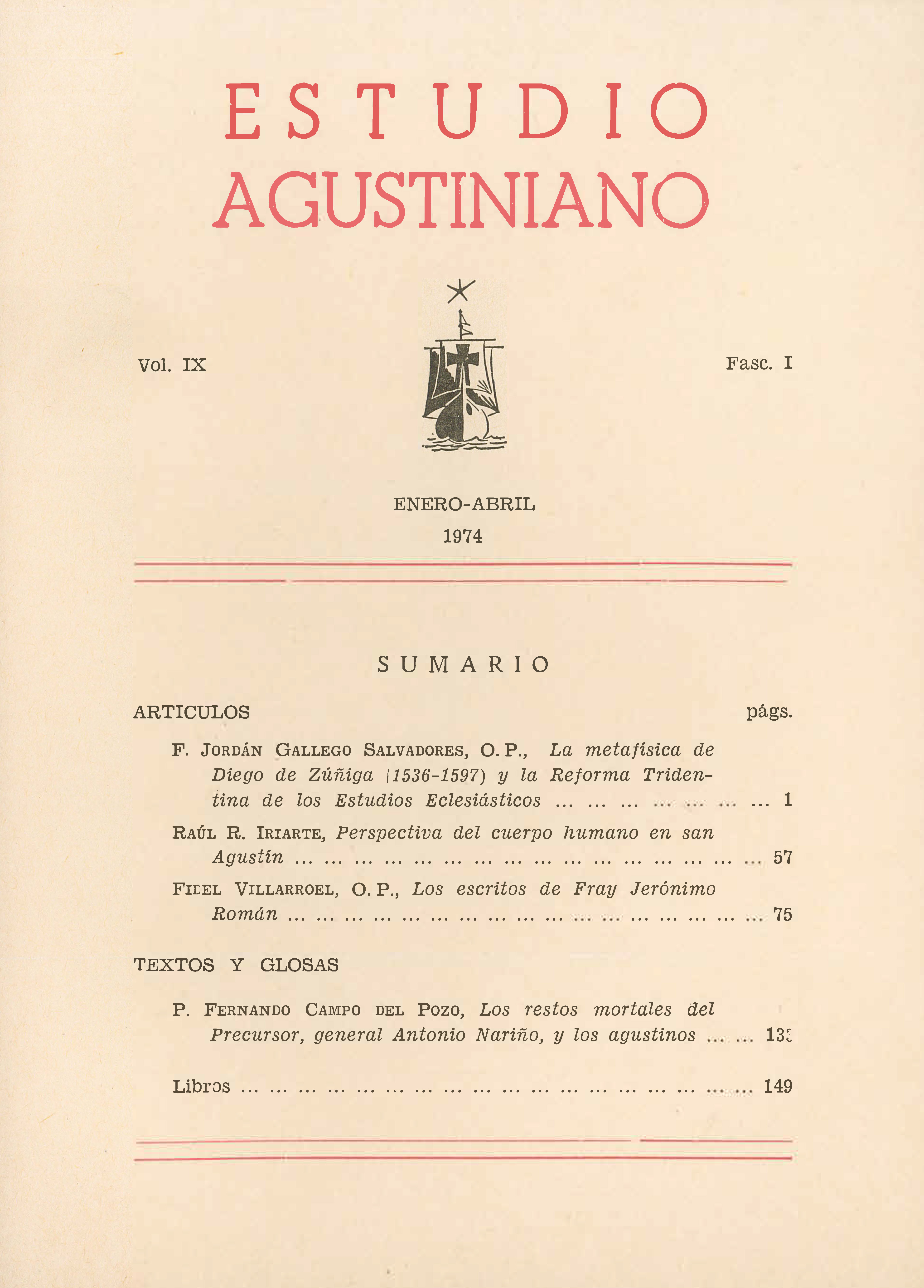 					Ver Vol. 9 Núm. 1 (1974): Estudio Agustiniano
				