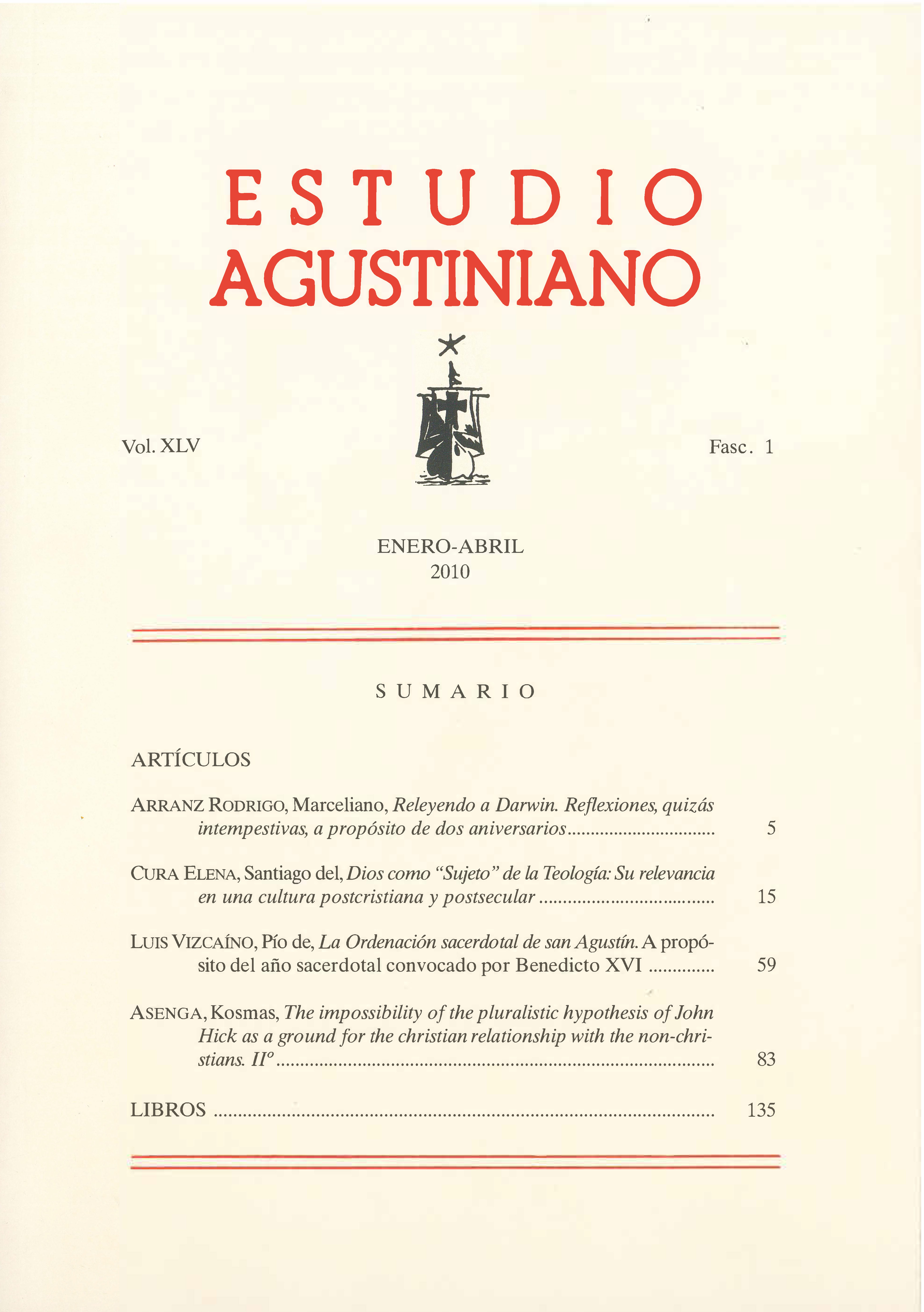 					Ver Vol. 45 Núm. 1 (2010): Estudio Agustiniano
				