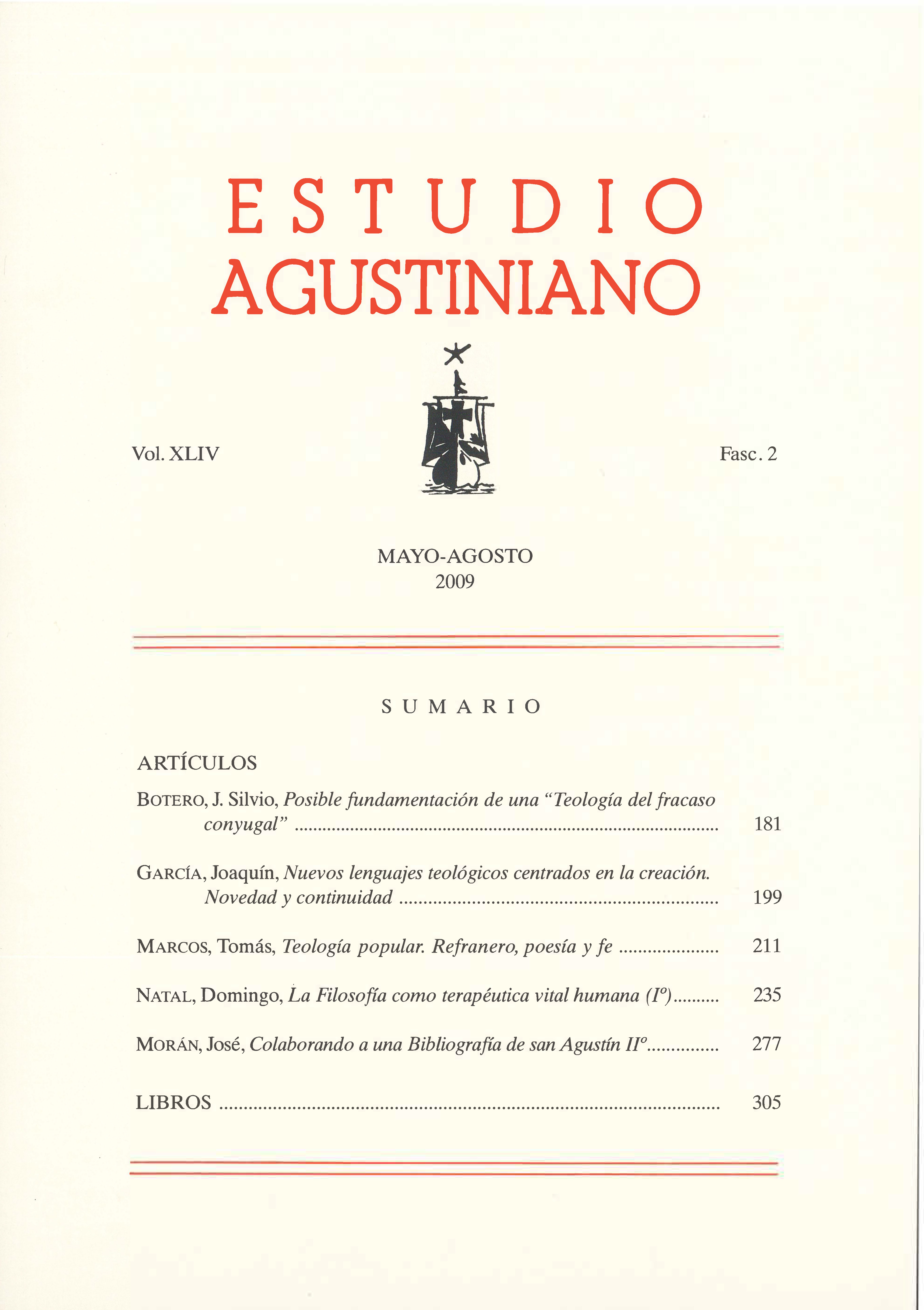 					Ver Vol. 44 Núm. 2 (2009): Estudio Agustiniano
				