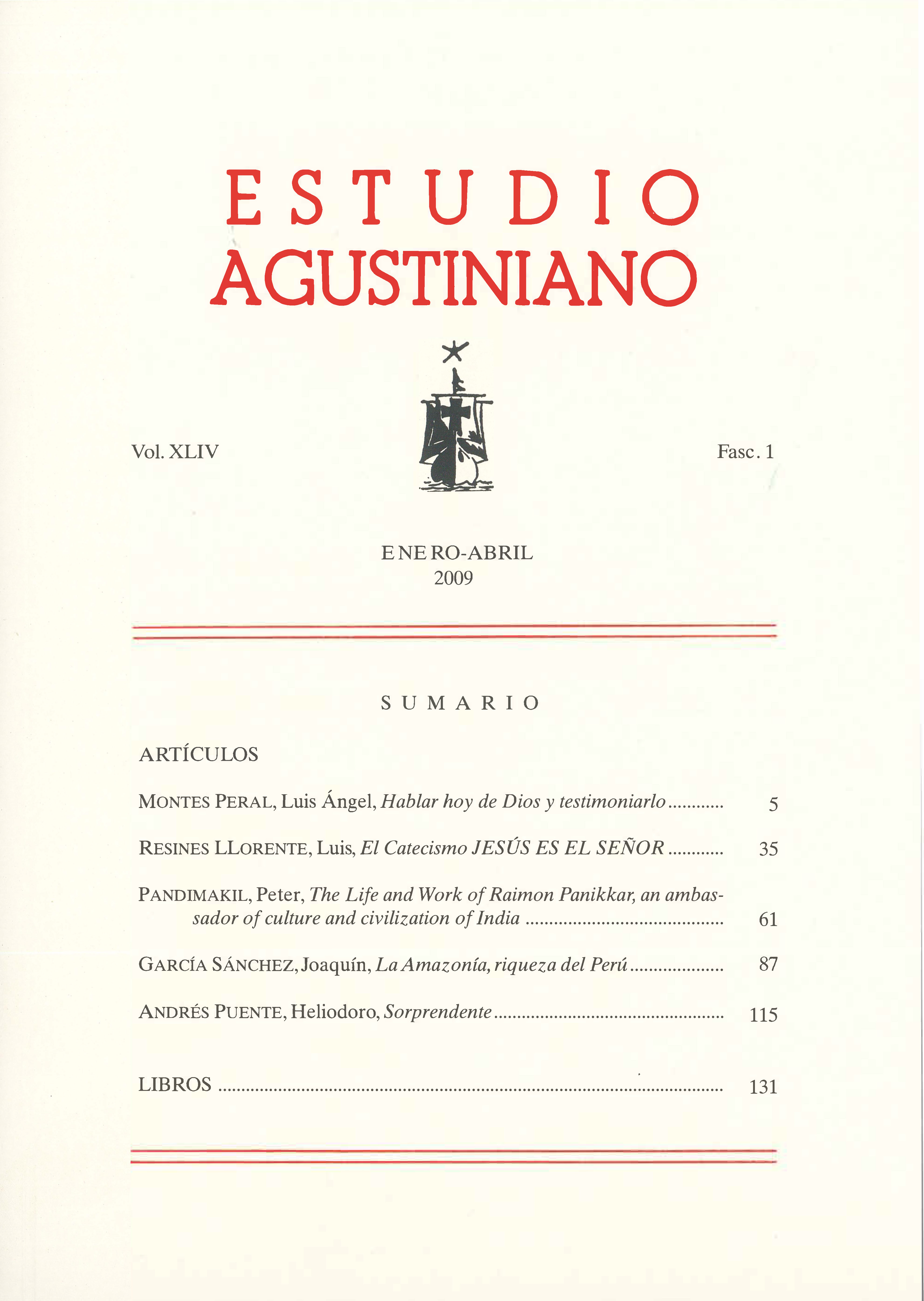 					Ver Vol. 44 Núm. 1 (2009): Estudio Agustiniano
				