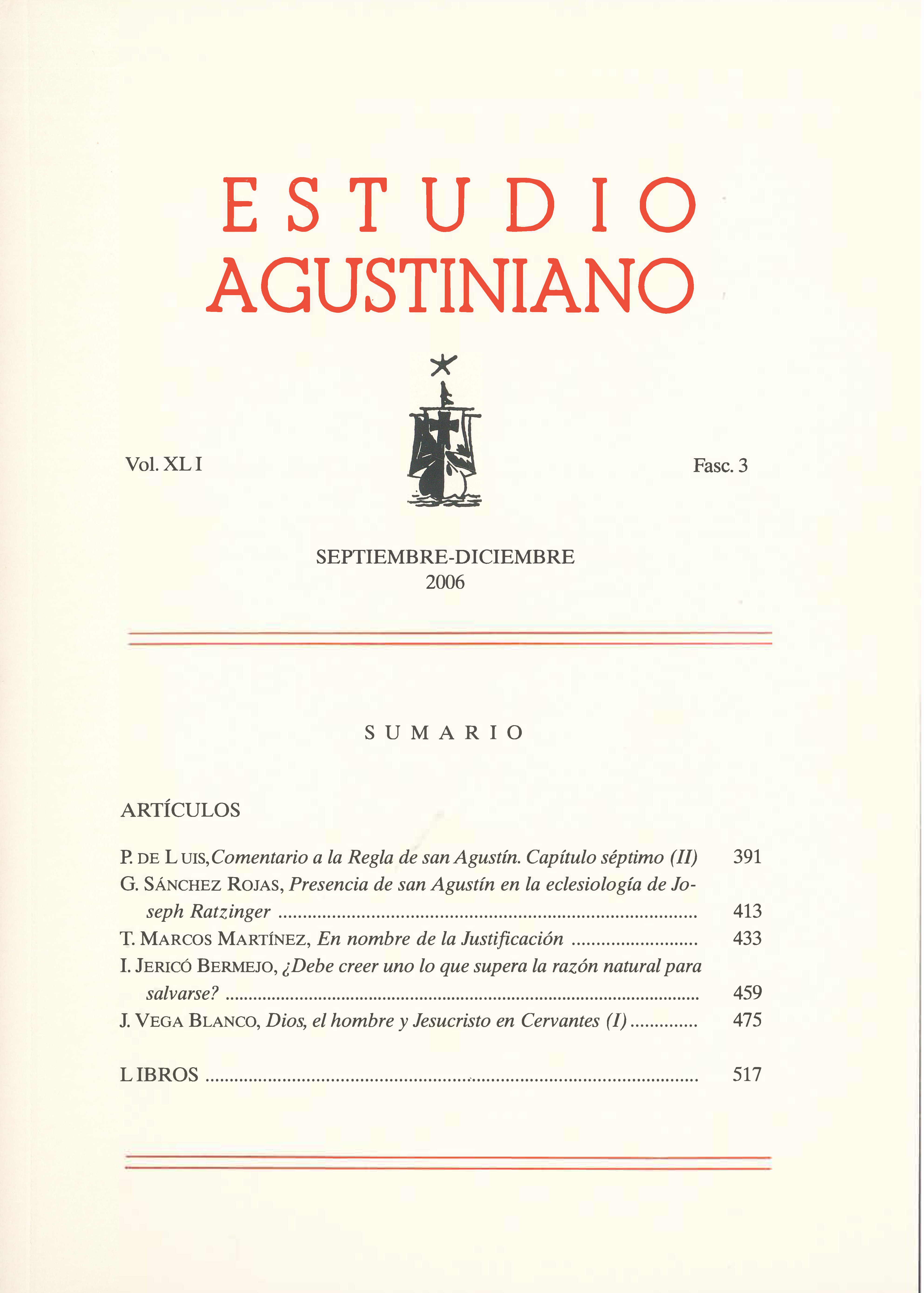 					Ver Vol. 41 Núm. 3 (2006): Estudio Agustiniano
				