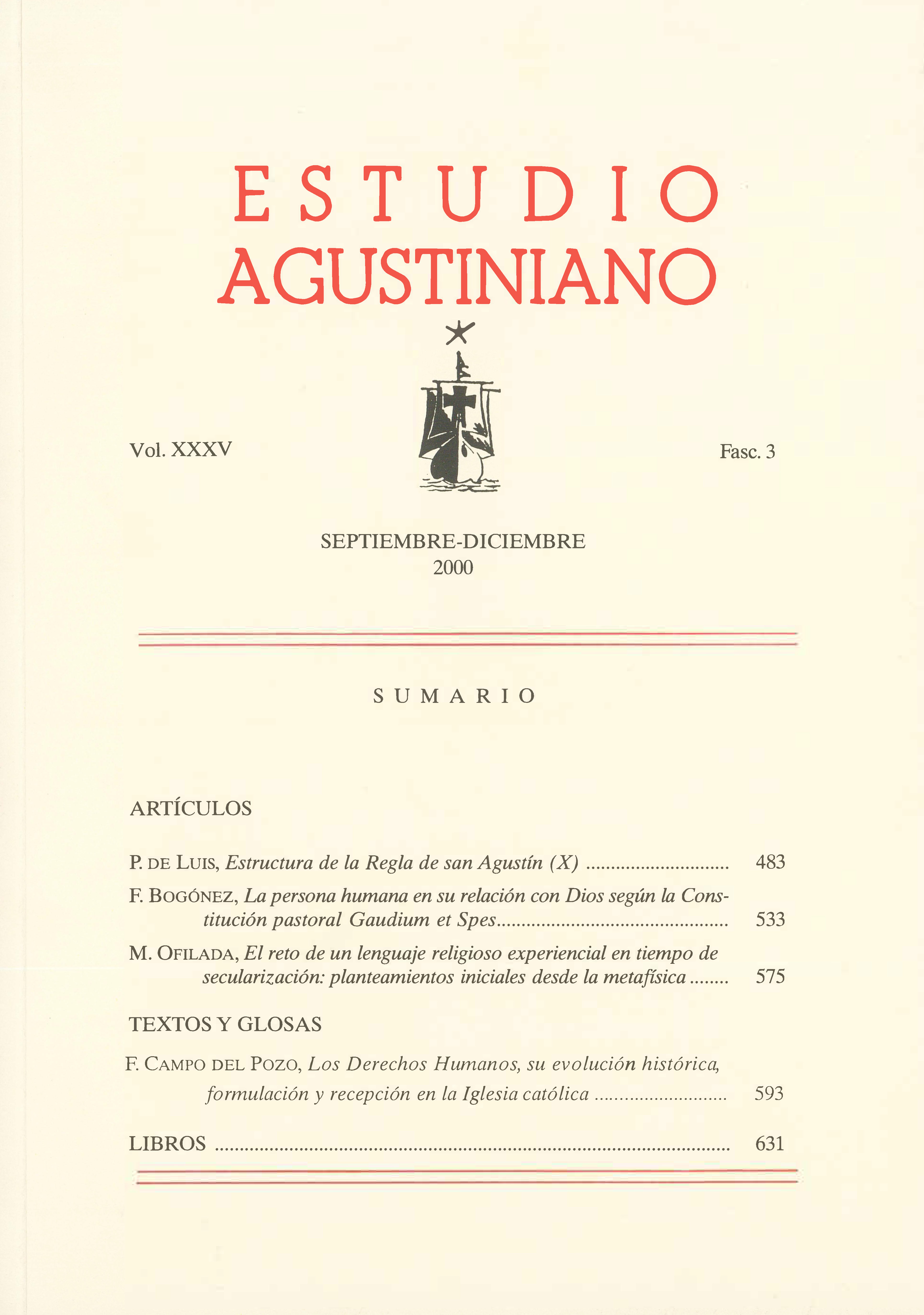 					Ver Vol. 35 Núm. 3 (2000): Estudio Agustiniano
				