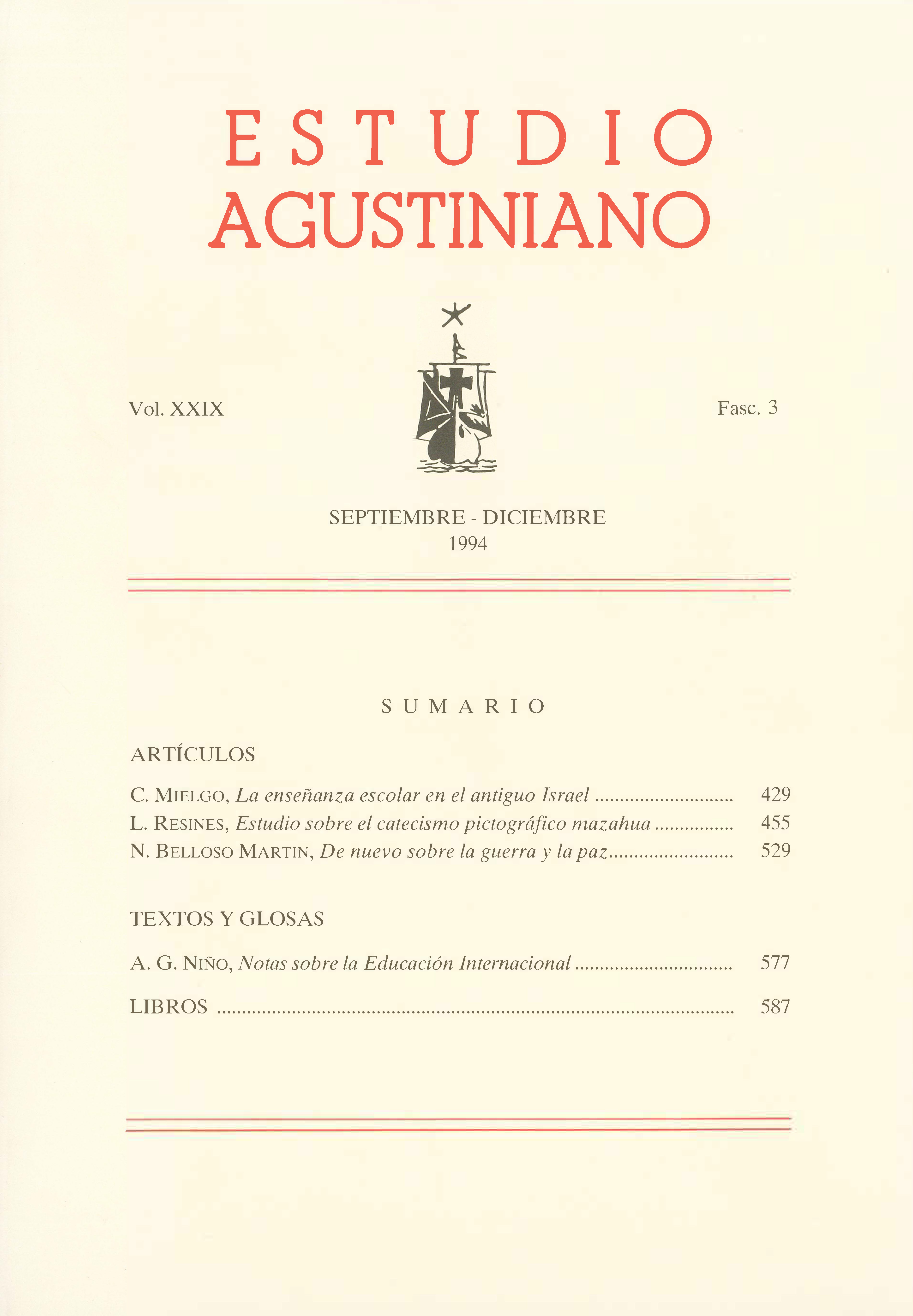 					Ver Vol. 29 Núm. 3 (1994): Estudio Agustiniano
				